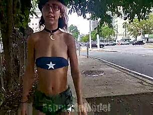 Upclose slow motion dildo anal scene