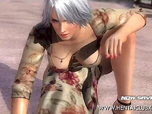 Ecchi fan service in dead or alive 5 ultimate with sexy christie dress