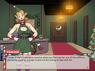 i got cum all over my cute face as santa elf in this xmas hentai game surprise