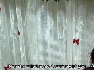 cheating with stepmom's friend, squirt explosion and multiple orgasms 😈 before new year party