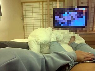 Watching AV at love hotel got us so turned on!