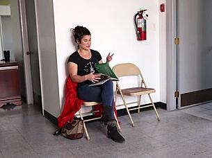 In the hospital, the cute babe accidentally loses her clothes in an ENF fetish scenario