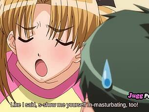 Why is this petite stepsister masturbating her tight pussy in uncensored hentai?