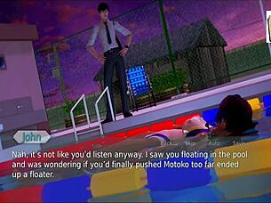 Exploring Academy 128 in an anime game setting