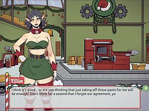 i got cum all over my cute face as santa elf in this xmas hentai game surprise