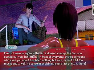 Exploring Academy 128 in an anime game setting