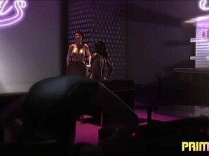 Holy hell, Prime3DX fantasy strip club interracial animation bangs hard!