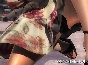 Ecchi fan service in dead or alive 5 ultimate with sexy christie dress