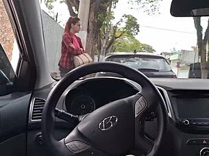 Risky Public Handjob for Student on the Street