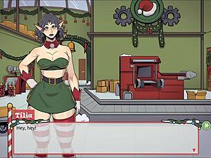 i got cum all over my cute face as santa elf in this xmas hentai game surprise