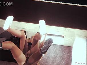 Dragon Ball Z Android 18 sucks cock and gets pussy creampied in anime hentai game WaifuHub part 4 😍