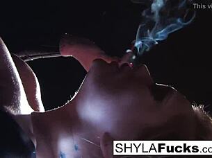 sexy shyla stylez shows off big tits in fetish