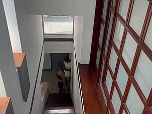 I fucked my client on the stairs