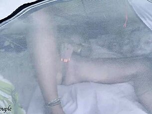 Horny Babe Masturbates at Music Festival Camping Party!