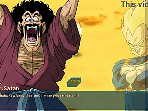 bulma adventure 4 - mr satan watches his agent miss piiza pizza get gangbang at the cell games