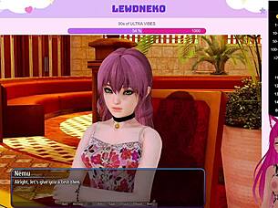 lewd vtuber neko moans while playing harem hotel