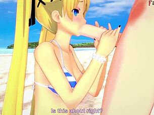 marie rose in bikini sucking on the beach, what fantasies unfold in doa full fantasyking3?