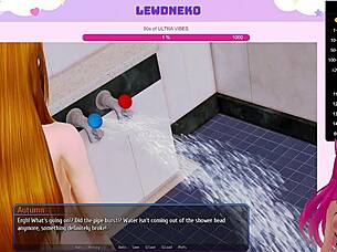 lewd vtuber neko moans while playing harem hotel