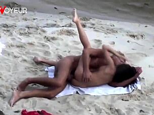 Beach Voyeur Sees Passionate Creampie Sex.