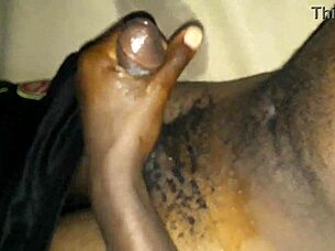 i enjoyed releasing my juices after my gay neighbor sent me his ass picture, stroking my big black monster cock up close