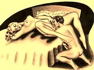 Vintage erotic drawings from antique collections in anime style.