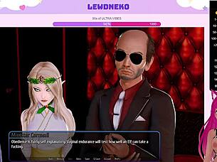 lewd vtuber neko moans while playing harem hotel