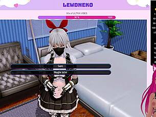 lewd vtuber neko moans while playing harem hotel