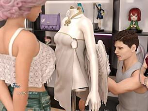 Growing things up - ep 11, the beautiful 18yo teen cosplayer teases under her see-through skirt.