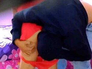 Fucking Wife in Red Dress, She Watches and Joins