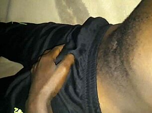 i enjoyed releasing my juices after my gay neighbor sent me his ass picture, stroking my big black monster cock up close