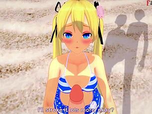 marie rose in bikini sucking on the beach, what fantasies unfold in doa full fantasyking3?