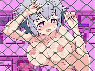 Exhibitionist Girl Serina Suzuyo Flashes in Anime Game Scene