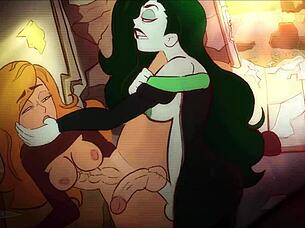 kim possible and shego in wild futa action