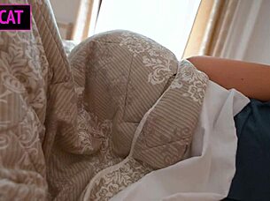 Step mom shares bed with step son, risky creampie leads to pregnancy! 😏