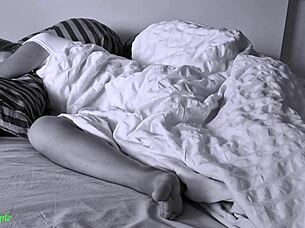 He wakes his wife by sliding into her wet pussy, loud moans filling the room.