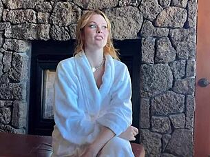 Slutty redhead bridesmaid locked out before wedding