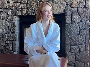 Slutty redhead bridesmaid locked out before wedding