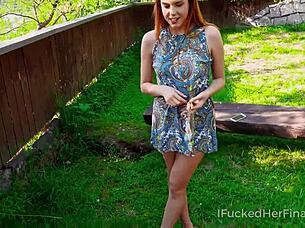 Rough skinny girl takes dp and gets covered in cum