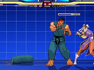 Chunli battles long in anime cartoon