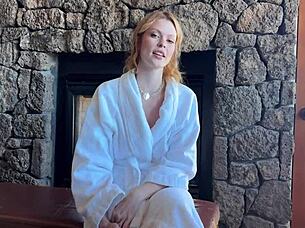 Slutty redhead bridesmaid locked out before wedding