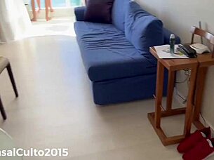 Old Husband Jerks Off Watching Wife with Black Guy