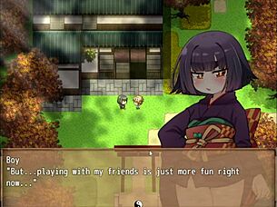 In the hentai game, lolibabas of mayohiga, mizuha's scene unfolds