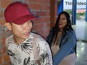 Nerdy boyfriend gets naughty in public mall encounters