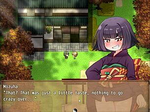 In the hentai game, lolibabas of mayohiga, mizuha's scene unfolds