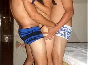 karina fucking two young guys bareback 😏