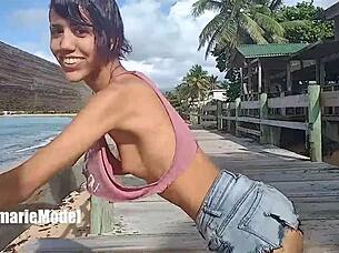 Fake Police Girl Fucked Hard In Woods By Three Strangers