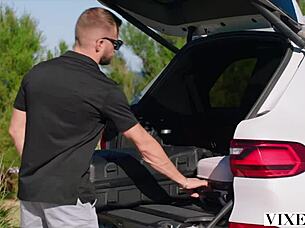 Vixen Insatiable Bombshells Kelly And Stefany Suck And Ride Cock Outdoors