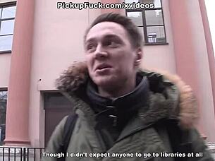 Sexy college teacher strips naked for cash in scene 1