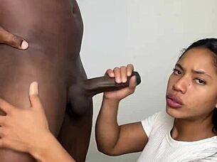 she asks him to cum in her mouth during amateur homemade session.