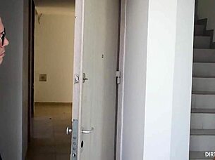 MILF Kathylee in heels gets her pussy fucked by a burglar in the bedroom, hiding from husband